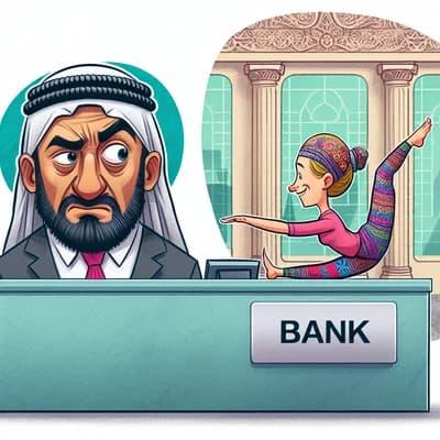 Illustration for: I lost my job at the bank. A woman asked me to check her balance, so I pushed her over.