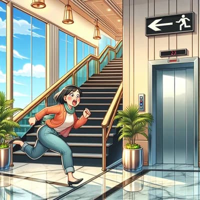 Illustration for: I'm terrified of elevators. I'll take steps to avoid them.